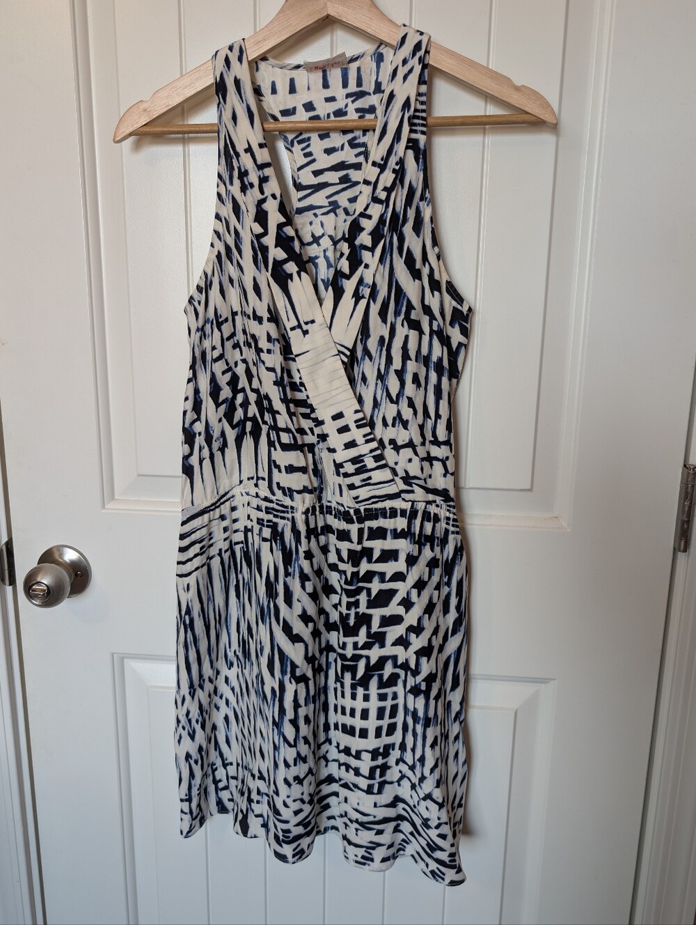 Vintage Parker Sleeveless Silk Dress Blue/White